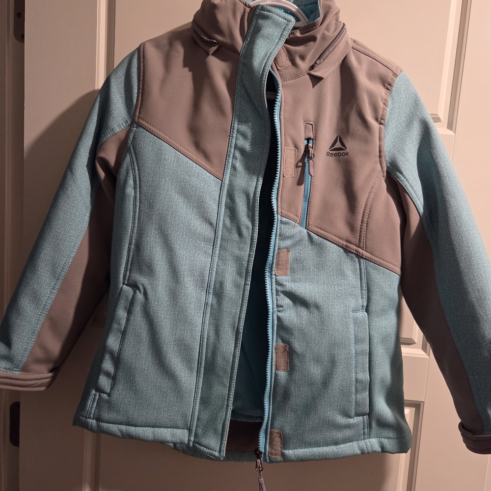 Reebok Kids' Aqua and Taupe Puffer Jacket